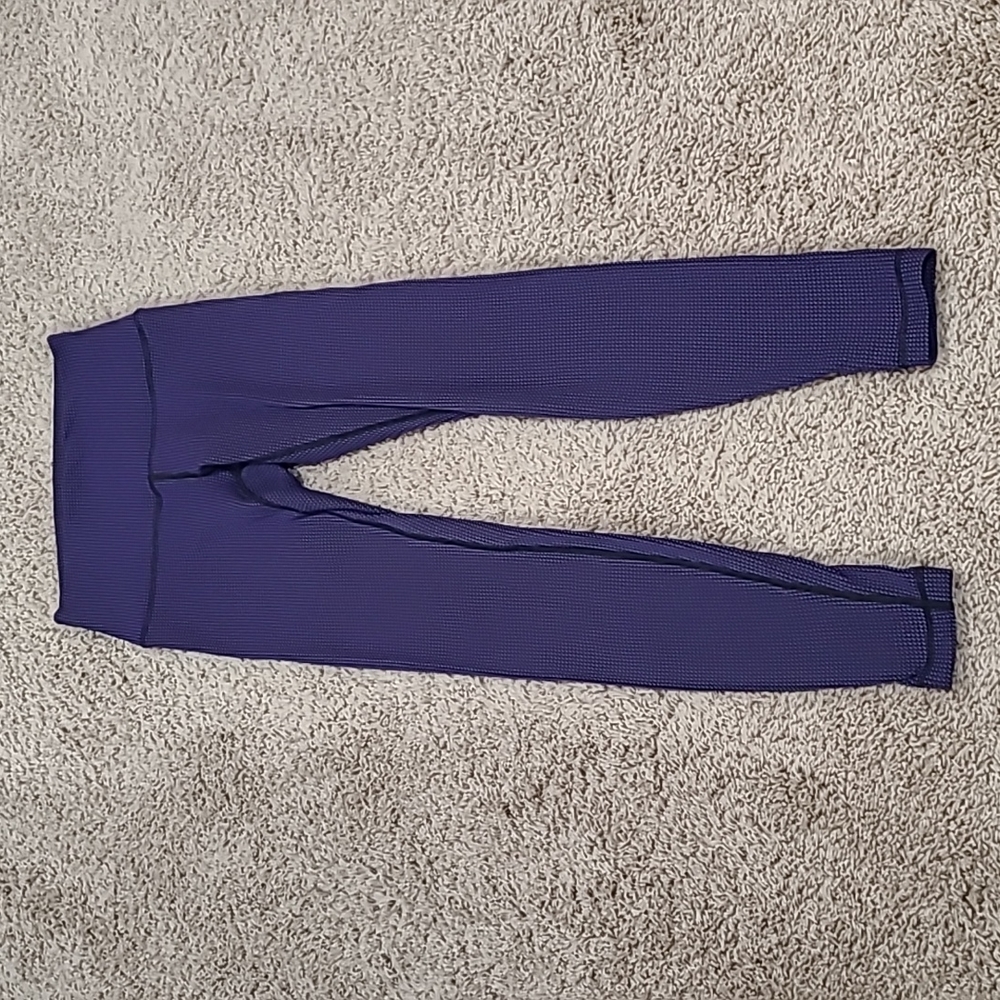 Lululemon Wunder Under textured Pink/purple/blue pants cotton C60416 size 8 RARE
